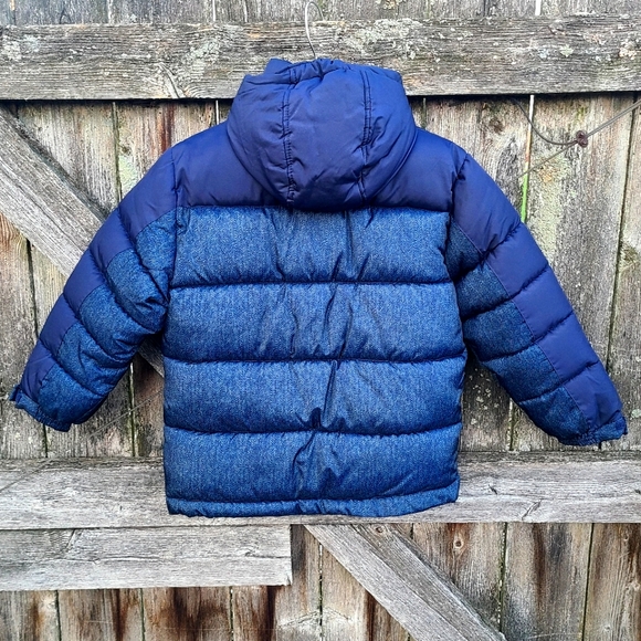Arizona Boys' Water & Wind Resistant Heavy Puffer Coat Nay Herringbone Size 6/7 - Picture 5 of 11